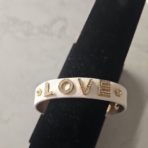 Gold and White 'LOVE' Bracelet
